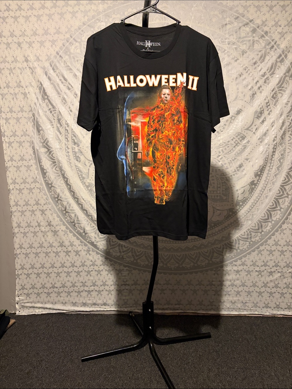Rock Rebel Halloween II Michael Myers Graphic Tee Shirt Horror Movie Black Large